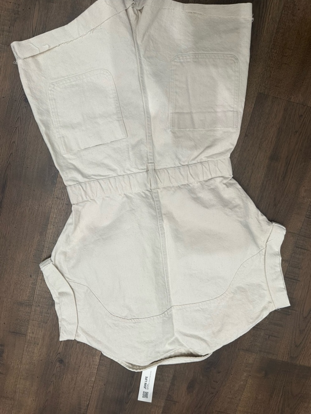 Zara Cream Button-Front Utility Romper - Picture 4 of 4